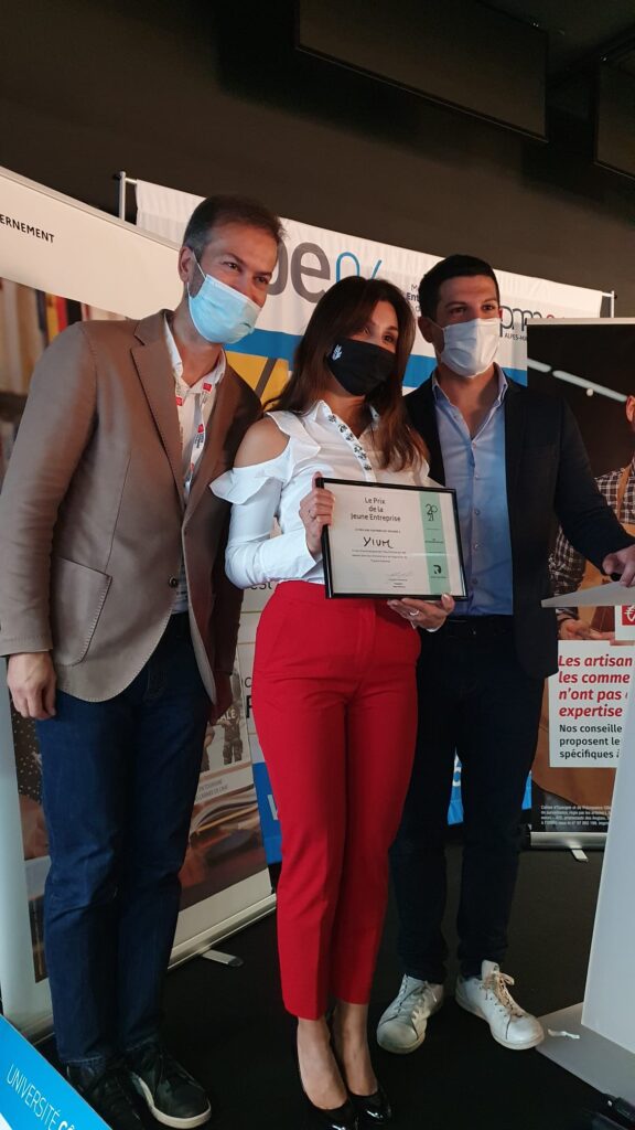 Yium prix de le jeune entreprise 2021 pacs upe06 les entrepreneuriales concours régional 06 premier prix