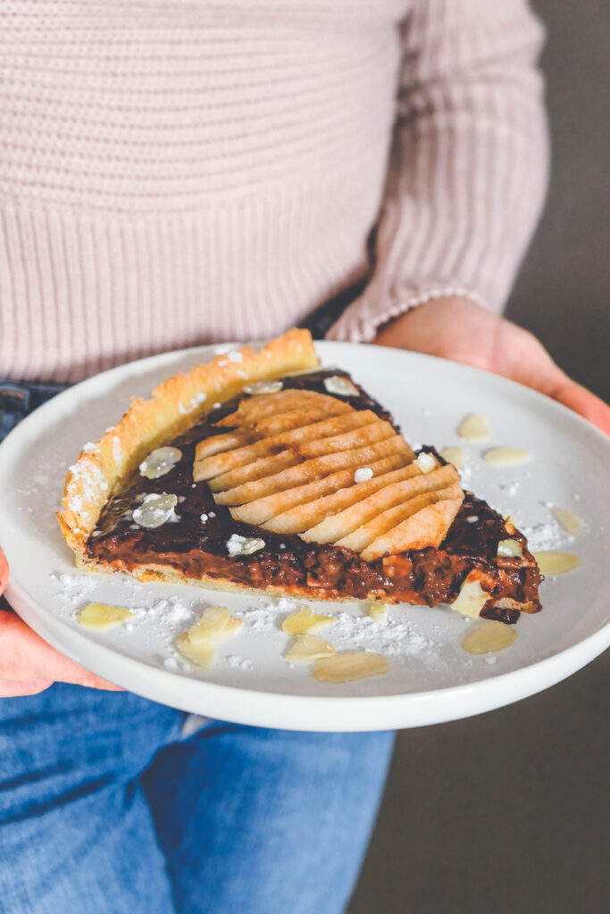 tarte poire chocolat healthy vegan sans gluten gourmand psyllium blond digestion facile