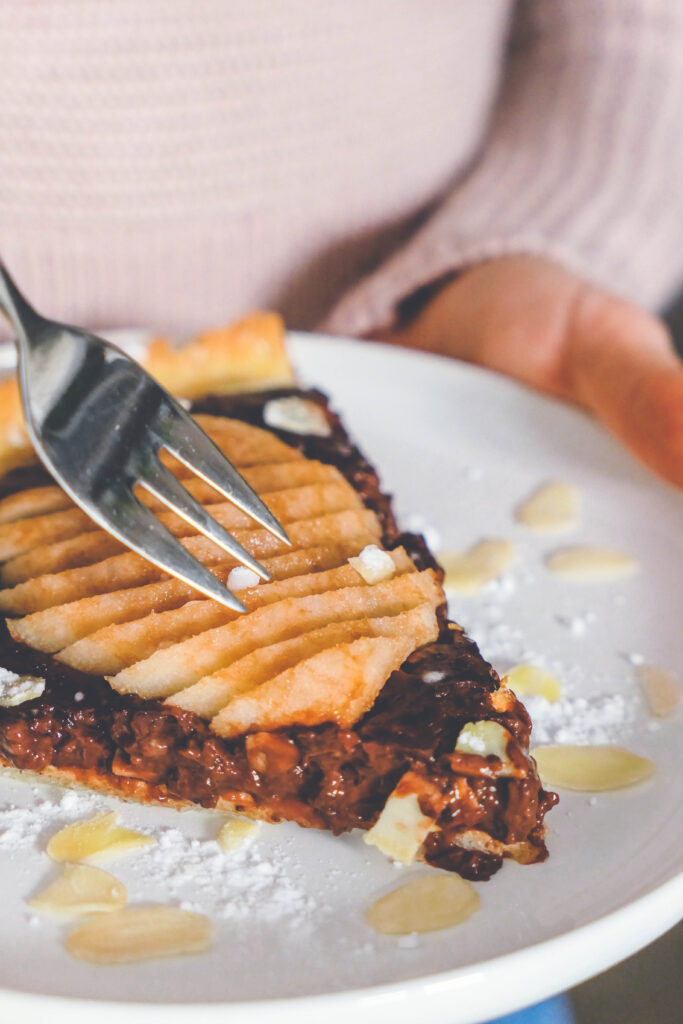 tarte poire chocolat healthy vegan sans gluten gourmand psyllium blond digestion facile