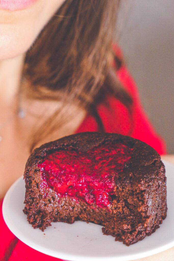 fondant chocolat coeur framboise healthy gourmand digeste psyllium blond