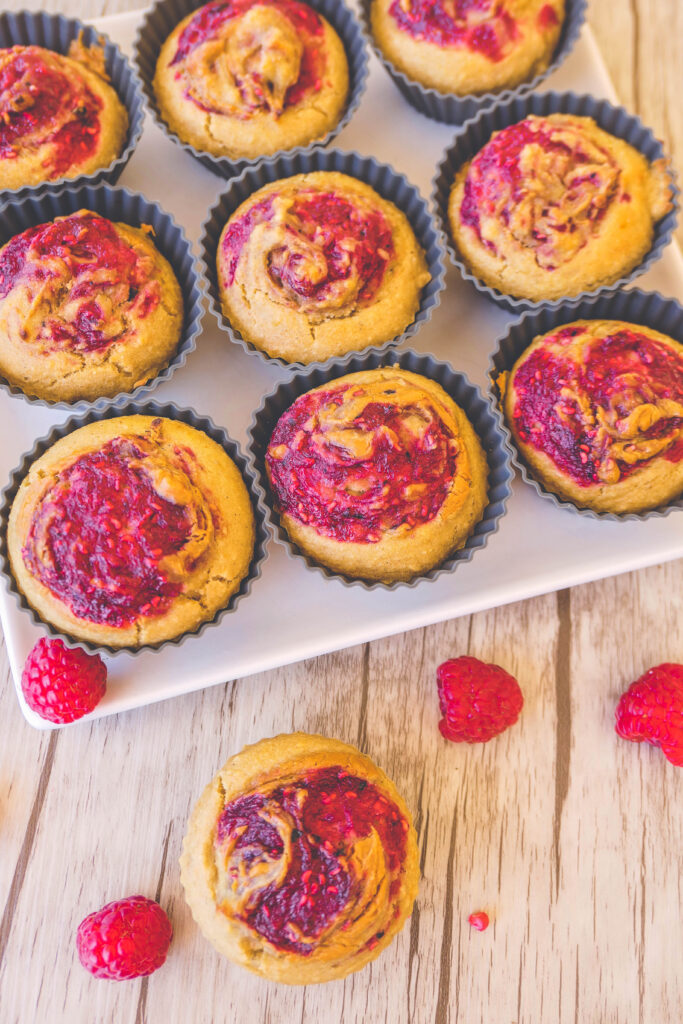 muffins beurre de cacahuète framboise healthy gourmand psyllium blond digestion facile sans gluten