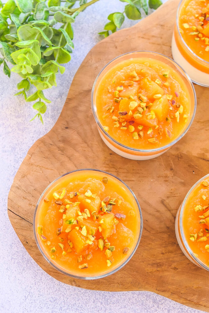 panna cotta melon pistache dessert healthy psyllium blond gourmand digestion facile