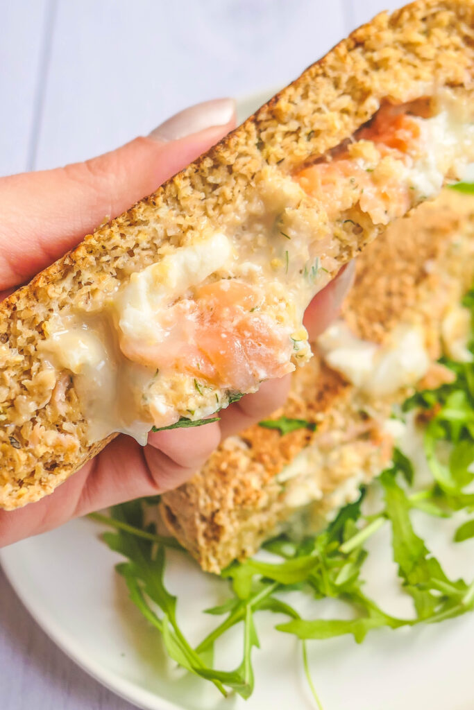 pancake fourré salé healthy fromage saumon psyllium blond digestion facile